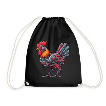Huhn & Hahn Cyborg Roboter Design - Turnbeutel - Schwarz - Vorne