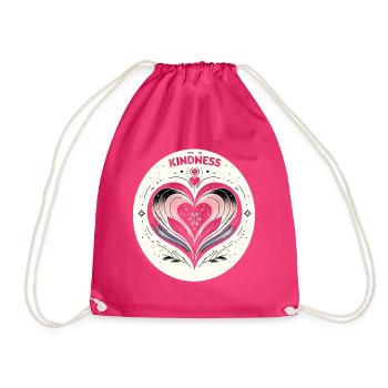 Heart of Kindness Art - Drawstring Bag - fuchsia - Front