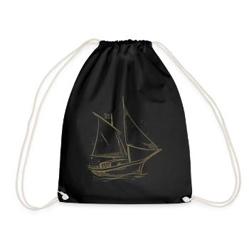 Voilier Silhouette Mer Design Minimaliste - Sac de sport léger - noir - Devant