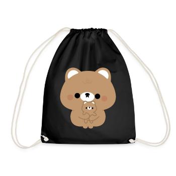 Brown Bear Love - Drawstring Bag - black - Front