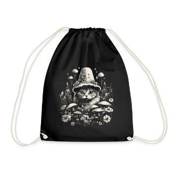 Champignons cottagecore pour chat - Sac de sport léger - noir - Devant