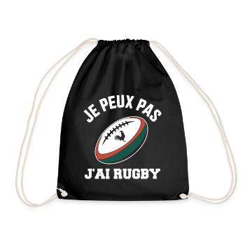 I can't I have rugby - Drawstring Bag - black - Front