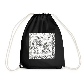 Le Dieu Odin contre le loup Fenrir - Sac de sport léger - noir - Devant