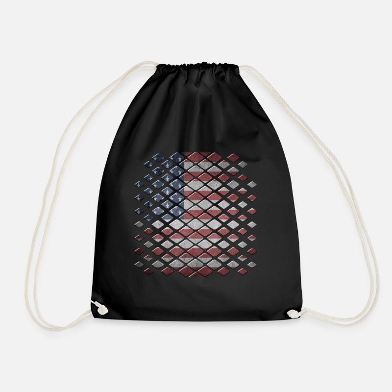 Amerika - Turnbeutel - Schwarz