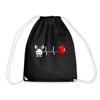bench press - Drawstring Bag - black - Front