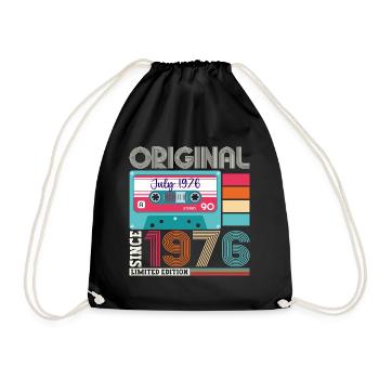Original July 1976 46th Birthday Gift Men - Drawstring Bag - black - Front