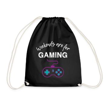 Les week-ends sont pour les jeux - Sac de sport léger - noir - Devant
