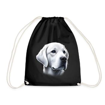 Labrador Retriever blanc yeux bleus - Sac de sport léger - noir - Devant