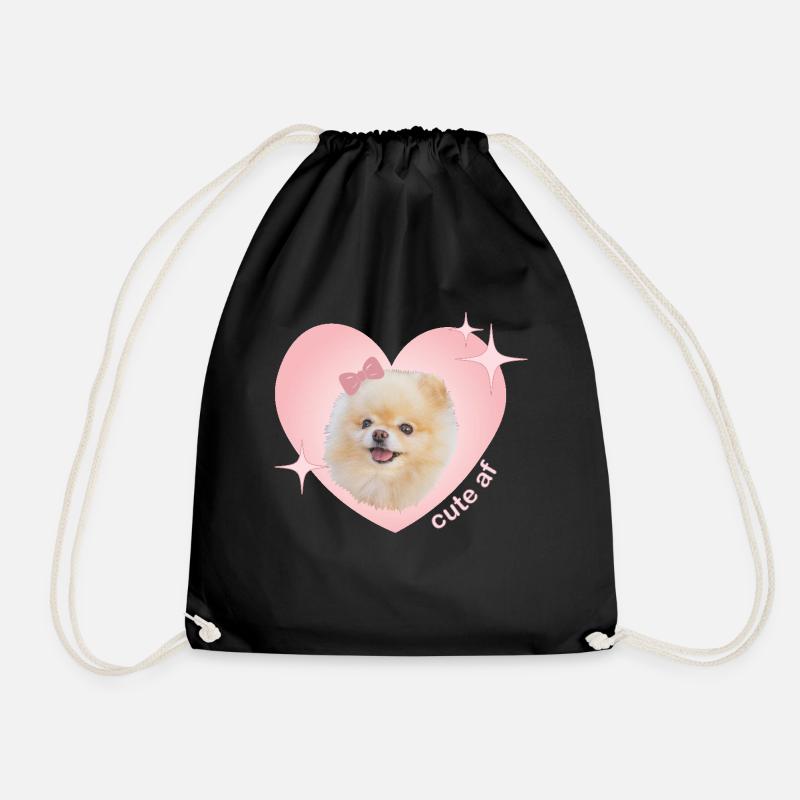 Cute AF Pomeranian - Turnbeutel - Schwarz