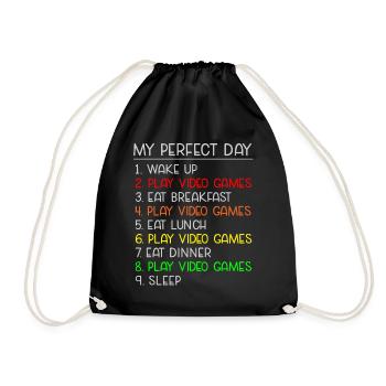 Mon jour parfait joueur de jeux vidéo joueur - Sac de sport léger - noir - Devant