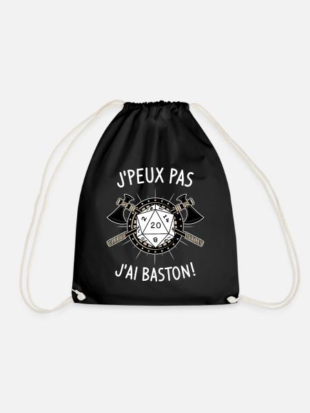 J'peux pas j'ai baston ! - Sac de sport léger - noir