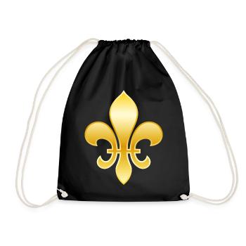 Fleur de Lys / Fleur de Lis Metallic gold look - Drawstring Bag - black - Front