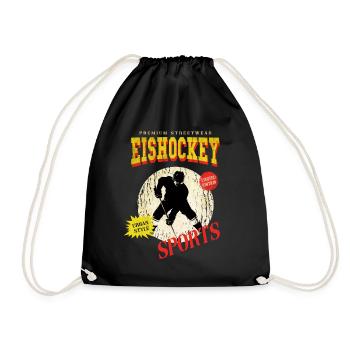 Eishockey Eishockeyspieler Spieler Vintage Retro - Turnbeutel - Schwarz - Vorne