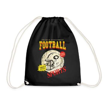 American Football Helm Vintage Retro USA Sport - Turnbeutel - Schwarz - Vorne