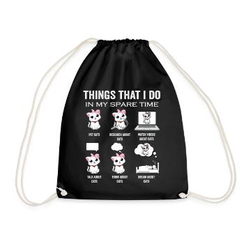 Funny cat lover shirt for cat mom and dad cats - Drawstring Bag - black - Front