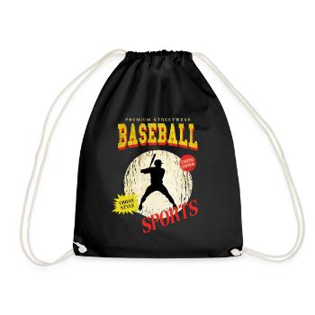 Baseball Baseballspieler USA Sport Vintage Retro - Turnbeutel - Schwarz - Vorne
