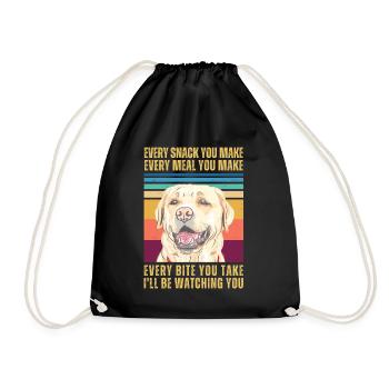 WATCHING RETRIEVER - Drawstring Bag - black - Front