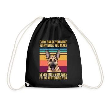 Watching German Shepherd - Drawstring Bag - black - Front
