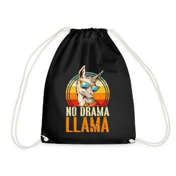 No Drama LLama - Drawstring Bag - black - Front