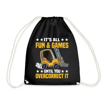 Forklift Driver | Forklift Profession Gifts - Drawstring Bag - black - Front