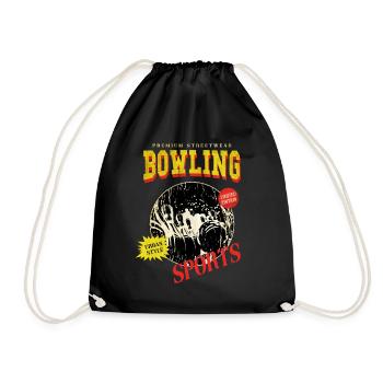 Bowling Bowling Bowling Ball Pins Bowling Players - Drawstring Bag - black - Front