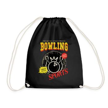 Bowling Bowling Bowling Ball Pins Bowling Players - Drawstring Bag - black - Front