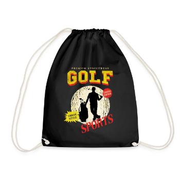 Golf Golf Golfer Sport Hobby Club Vintage - Drawstring Bag - black - Front