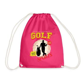 Golf Golf Golfer Sport Hobby Club Vintage - Drawstring Bag - fuchsia - Front