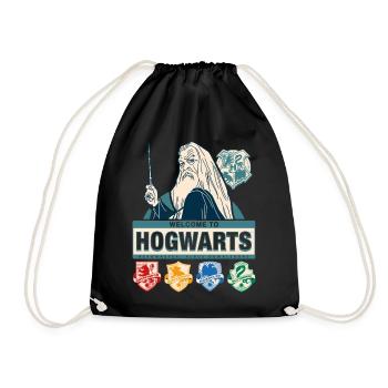 Harry Potter Willkommen In Hogwarts Dumbledore - Turnbeutel - Schwarz - Vorne