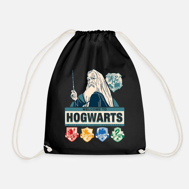 Harry Potter Welcome To Hogwarts Dumbledore - Drawstring Bag - black