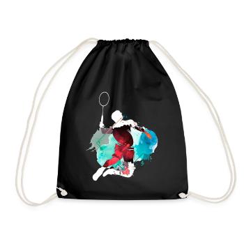 Badminton Badminton Sport Player Vintage coloré - Sac de sport léger - noir - Devant