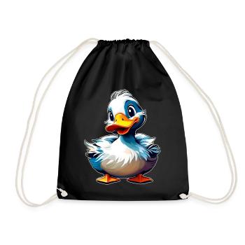 Cute little duck - Drawstring Bag - black - Front