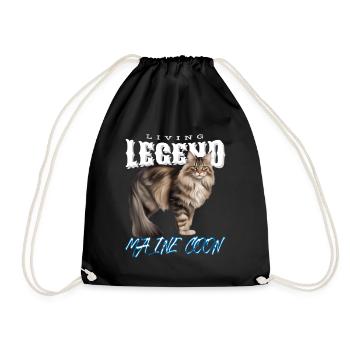 Maine Coon; Experience the legend Elegant design - Drawstring Bag - black - Front