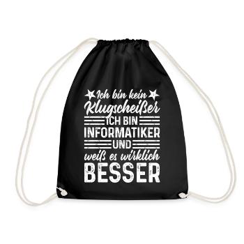 Informatiker - Turnbeutel - Schwarz - Vorne