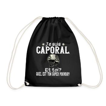 Caporal Militaire Armée Métier Super Pouvoir - Sac de sport léger - noir - Devant