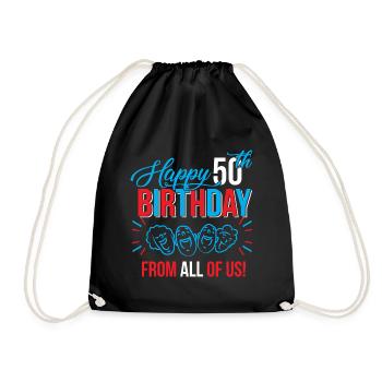 50. Geburtstag 50 Jahre alt Geburtstag Geschenk - Turnbeutel - Schwarz - Vorne