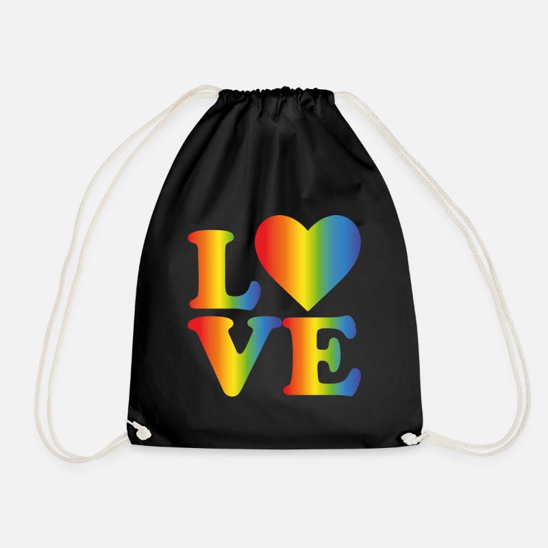 Liebe LGBT Regenbogen - Turnbeutel - Schwarz