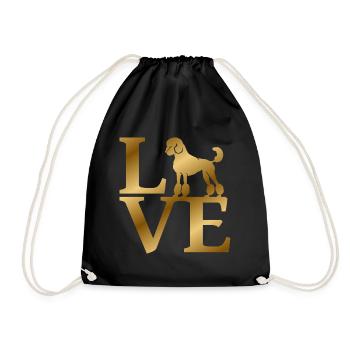 Caniche d’amour - Sac de sport léger - noir - Devant