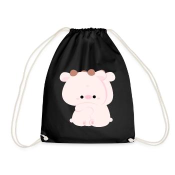 Cow Couple - Drawstring Bag - black - Front