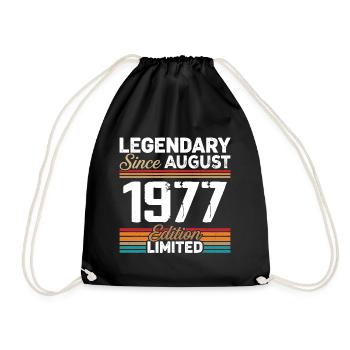 Legendär seit August 1977 Vintage Retro - Turnbeutel - Schwarz - Vorne