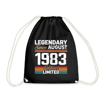 Legendär seit August 1983 Vintage Retro - Turnbeutel - Schwarz - Vorne