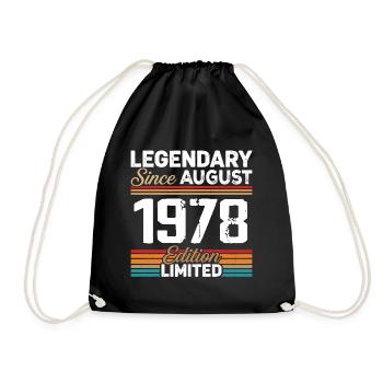 Legendär seit August 1978 Vintage Retro - Turnbeutel - Schwarz - Vorne