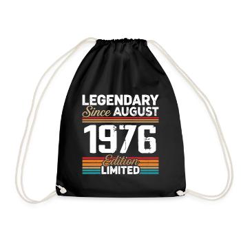 Legendär seit August 1976 Vintage Retro - Turnbeutel - Schwarz - Vorne