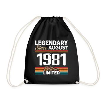 Légendaire Depuis Août 1981 Vintage Rétro - Sac de sport léger - noir - Devant