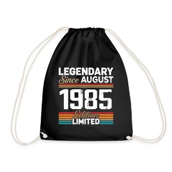 Legendär seit August 1985 Vintage Retro - Turnbeutel - Schwarz - Vorne