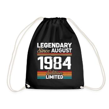 Legendär seit August 1984 Vintage Retro - Turnbeutel - Schwarz - Vorne