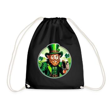 Kobold mit einem Irish Stout St. Patricks Day - Turnbeutel - Schwarz - Vorne