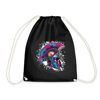Crâne Spartiate Gladiateur - Sac de sport léger - noir - Devant