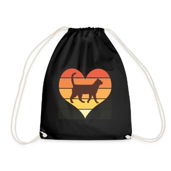love cat cats chat chats funny humour chat - Sac de sport léger - noir - Devant