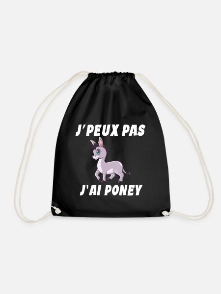 Poney - Cheval - Poney club - Sac de sport léger - noir